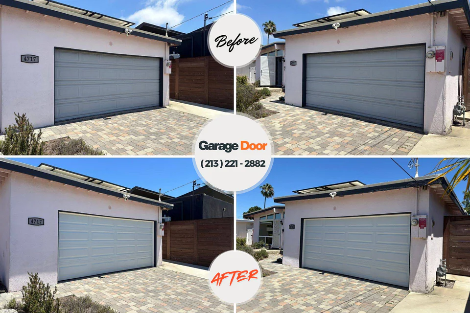 Before and after: garage door repair Houghton Lake, MI